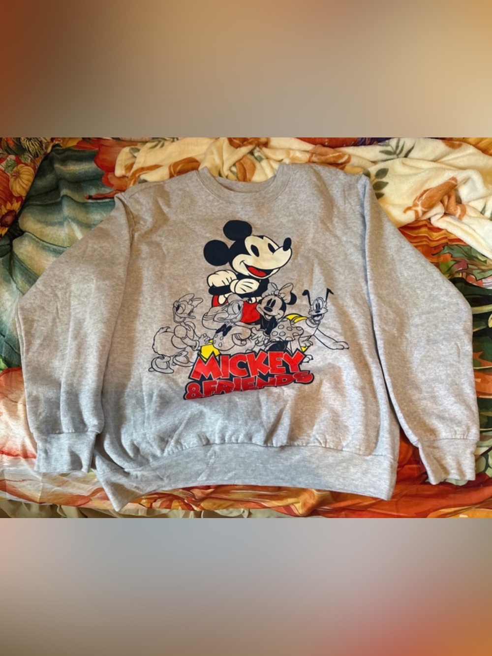 Disney Gray Mickey & Friends Graphic Crewneck Sweatshirt